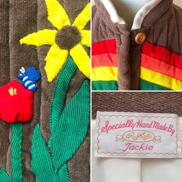 SOLD🌈Vintage Rainbow Quilted Corduroy Jacket! - Picture 8 of 8